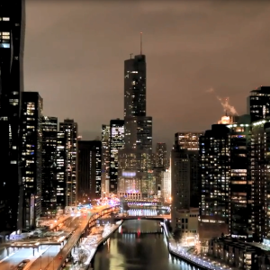 Chicago skyline at night