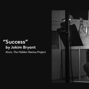 person recording into microphone