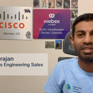 Muthu Varadharajan in a virtual interview.