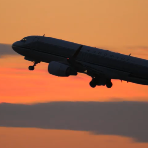 Airplane lifting off