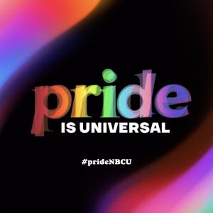 Pride is Universal in rainbow colors.