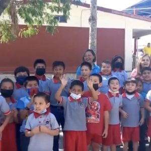 Group of school children