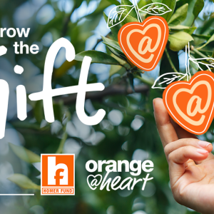 Grow the Gift; Orange at heart. The Homer Fund.