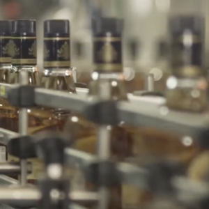 bottles on production line 