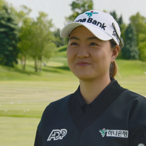 Minjee Lee on a golf course.