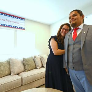  U.S. Army Private Second Class Roy Garcia and his wife in their new home.