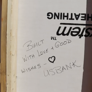 Built with love and good wishes. U.S. Bank.