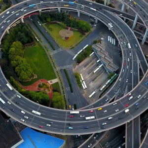 Satellite view of a motorway 