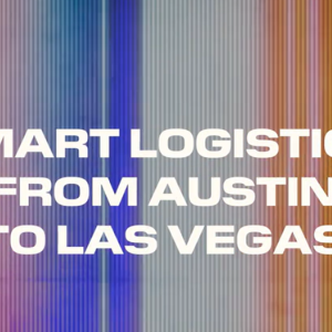 Text stating "Smart logistics from Austin to Las Vegas"