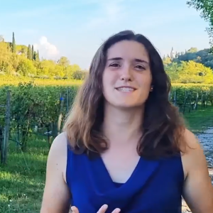 Silvia Caprara in a vineyard.