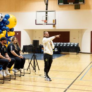 LA Galaxy's Midfielder, Diego Fagúndez, and Play-by-Play Broadcaster, Joe Tutino, Inspire Migrant Students during AEG’s Coachella Valley Invitational  