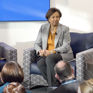 Toni Townes at a meeting