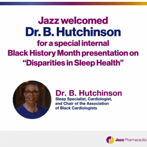 "Jazz welcomed Dr. B. Hutchinson for a special internal Black History Month presentation on Disparities in Sleep Health".