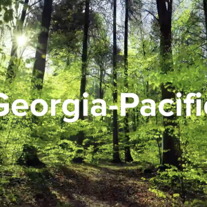 "Georgia-Pacific" text on image of forest