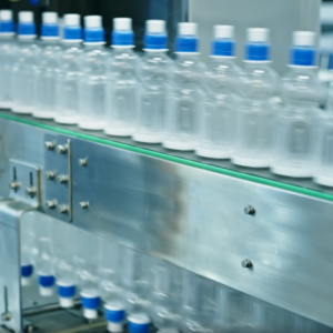 Bottles on a conveyor belt