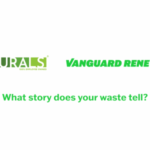 New England Naturals and Vanguard Renewables logos "What story does your waste tell?"