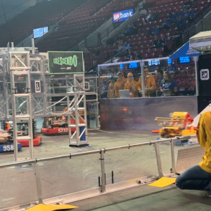 Robotics competition in a small arena.