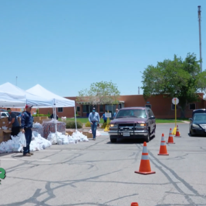 Food bank parking lot