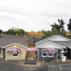 Overview of the Women's Build Habitat for Humanity showing the houses built.