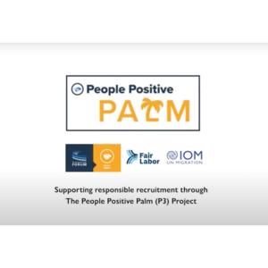 People Positive PALM, The Consumer Goods Forum, Fair Labor, and IOM logos