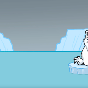 animated polar bear on an ice cap