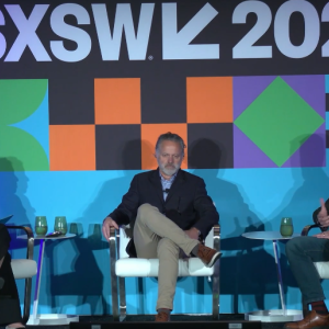 three panelists speaking at SXSW