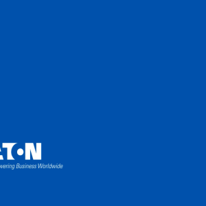 blue screen with Eaton logo 