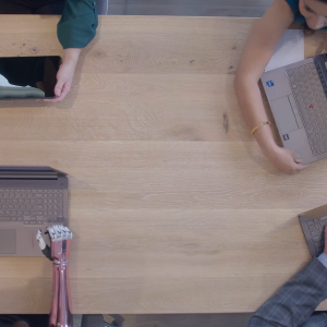 People using laptops on a table 