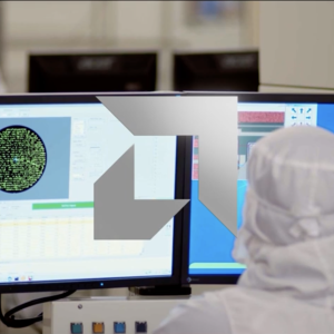 Scientist looking at monitor 