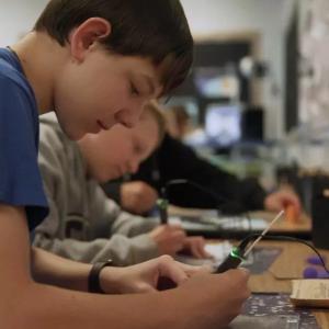 Students at Mohave Valley Junior High use 3D pens to learn graphic design and 3D printing.
