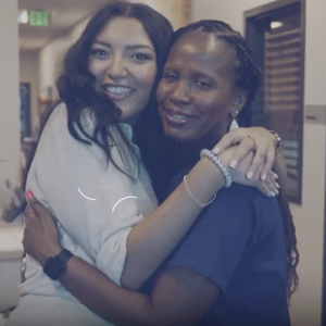 two people hugging