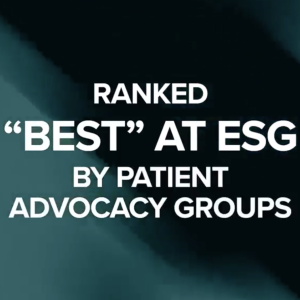 "Ranked "best" at ESG by patient advocacy groups"