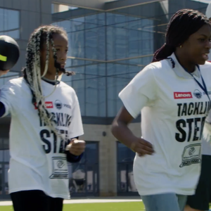 Kids playing sports outside 