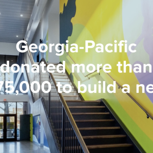 Stairwell with mural