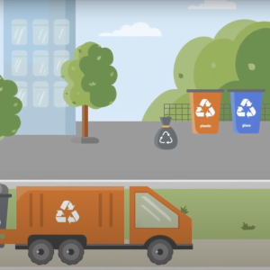 drawing of recycling truck