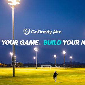 GoDaddy Airo; Own your game, build your name.