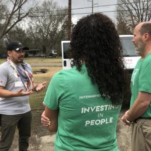 volunteers in discussion