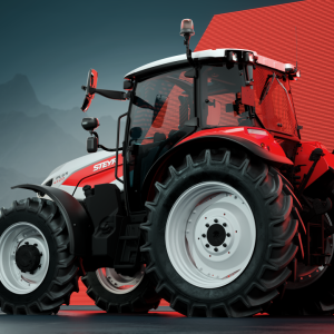 side view of a tractor 