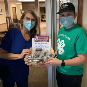 two people wearing face masks 