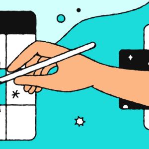 Illustration of a hand coming out of clock and tapping a calendar with a pen