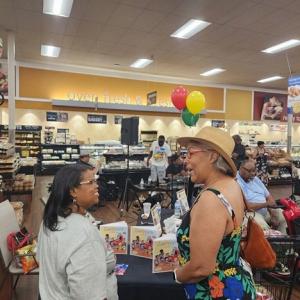 A group of people in a store