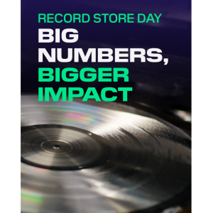 DP World Graphic with text display that reads "Record Store Day, Big Numbers. Bigger Impact"