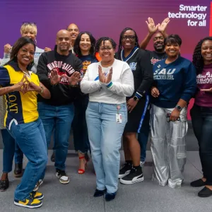 A group of people posing for a photo