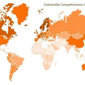 GSCI Sustainable Competitiveness World map 2023