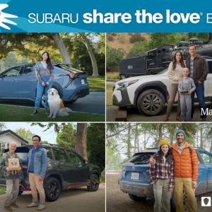 Collage of people with their Subarus