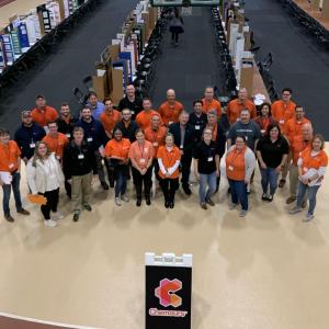 A group of people stood togther