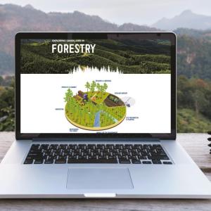 An open laptop showing the ForestryCareers.com website