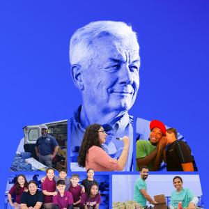 A collage showing multiple people working together