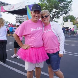 People pose at Orange County, CA Susan G. Komen More than Pink Walk.