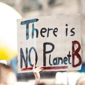 "There is no Planet B" sign